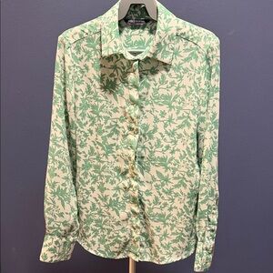 Green Floral Button-Up Shirt